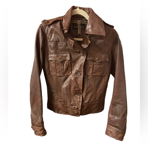 BROGDEN WOMENS BROWN LEATHER JACKET - Picture 1 of 5